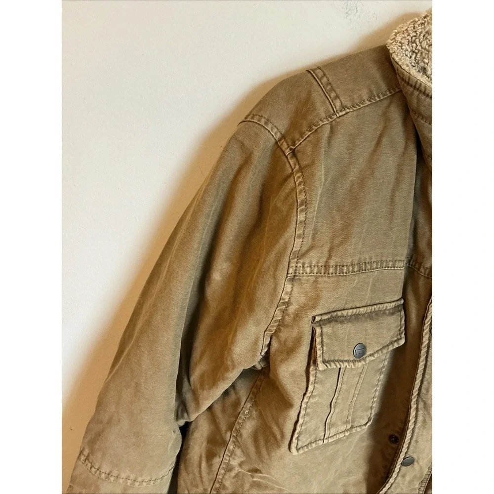 Levi's Jacket Mens M Brown Canvas Sherpa Collar Quilted Lined Workwear Warm